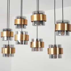 Suspension Traak Noir, 8 lumières