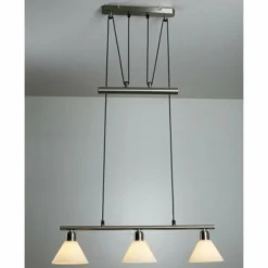 Suspension Trio 3751 Acier inoxydable, Nickel mat, 3 lumières