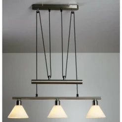 Suspension Trio 3751 Acier inoxydable, Nickel mat, 3 lumières
