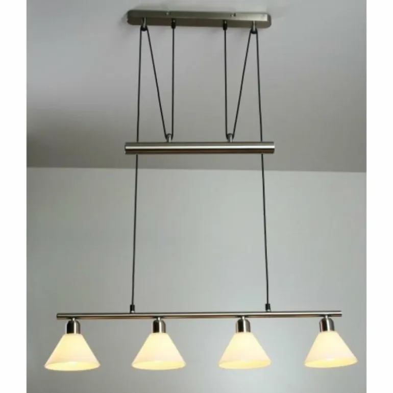 Suspension Trio 3751 Acier inoxydable, Nickel mat, 4 lumières