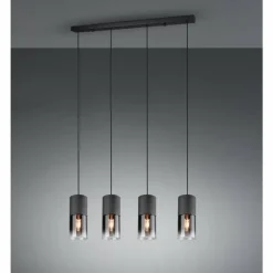 Suspension Trio Leuchten ROBIN Noir, 4 lumières