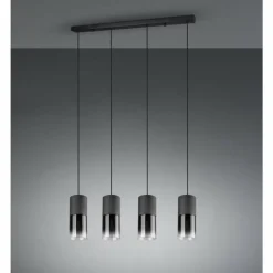 Suspension Trio Leuchten ROBIN Noir, 4 lumières