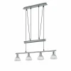 Suspension Trio LEVISTO LED Nickel mat, 4 lumières