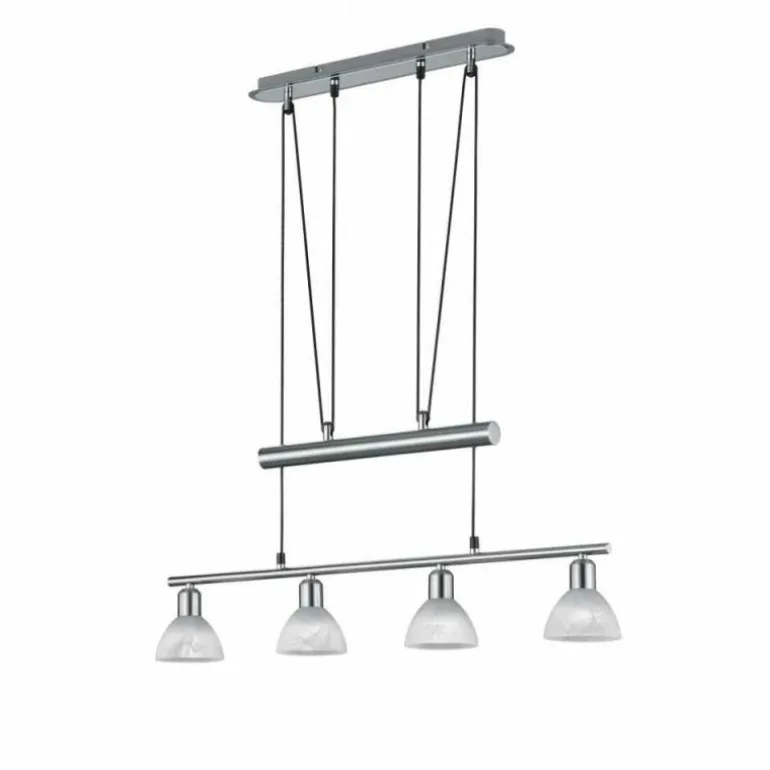 Suspension Trio LEVISTO LED Nickel mat, 4 lumières