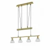 Suspension Trio LEVISTO LED Laiton, 4 lumières