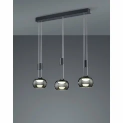 Suspension Trio Madison LED Noir, 3 lumières