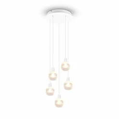 Suspension Trio Mela Blanc, 5 lumières