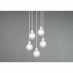 Suspension Trio Mela Blanc, 5 lumières