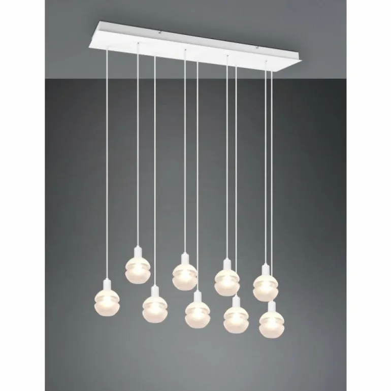 Suspension Trio Mela Blanc, 9 lumières