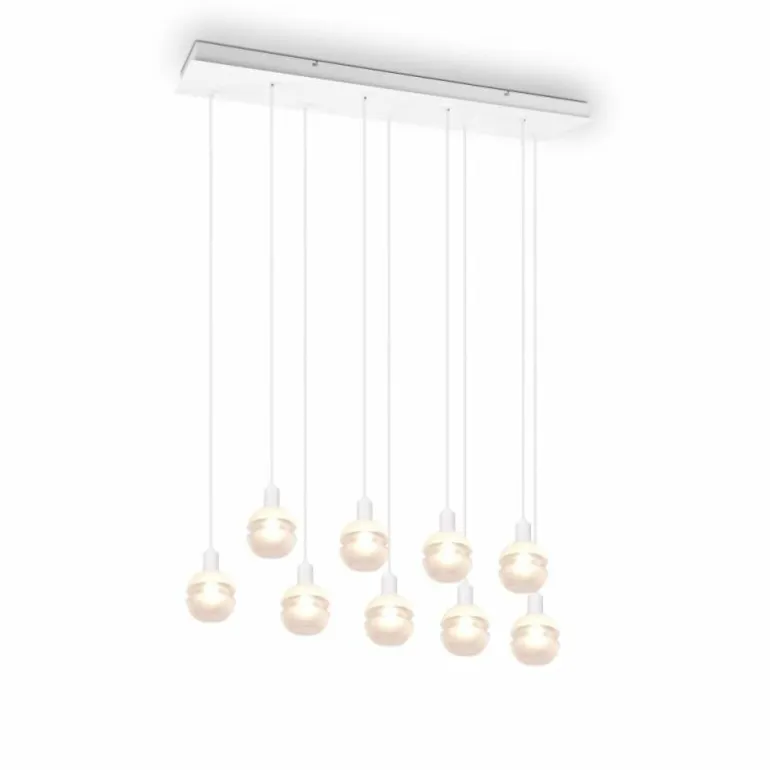 Suspension Trio Mela Blanc, 9 lumières