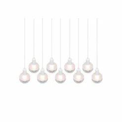 Suspension Trio Mela Blanc, 9 lumières