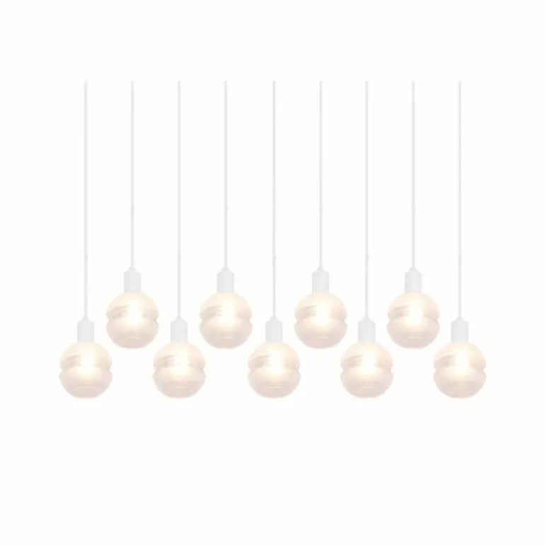 Suspension Trio Mela Blanc, 9 lumières