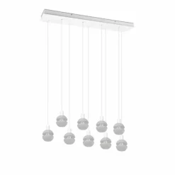 Suspension Trio Mela Blanc, 9 lumières