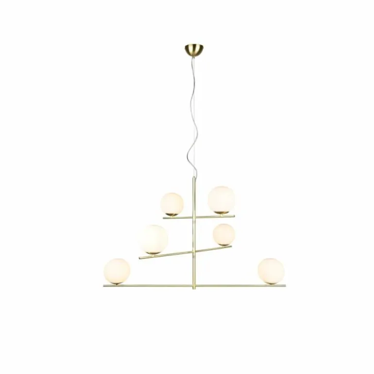 Suspension Trio Pure Laiton, 6 lumières