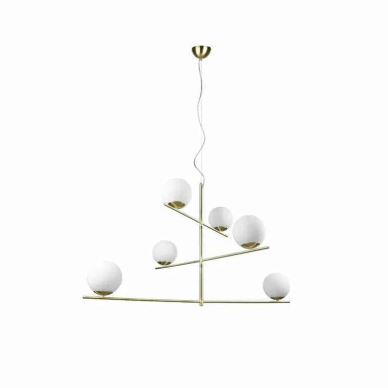 Suspension Trio Pure Laiton, 6 lumières