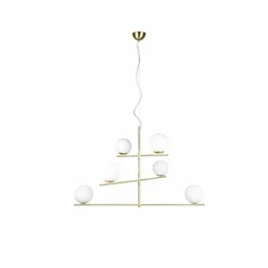 Suspension Trio Pure Laiton, 6 lumières