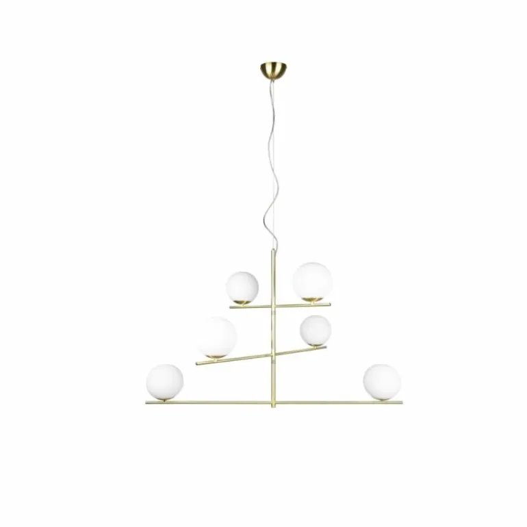 Suspension Trio Pure Laiton, 6 lumières