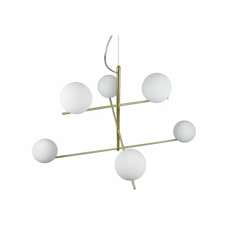 Suspension Trio Pure Laiton, 6 lumières