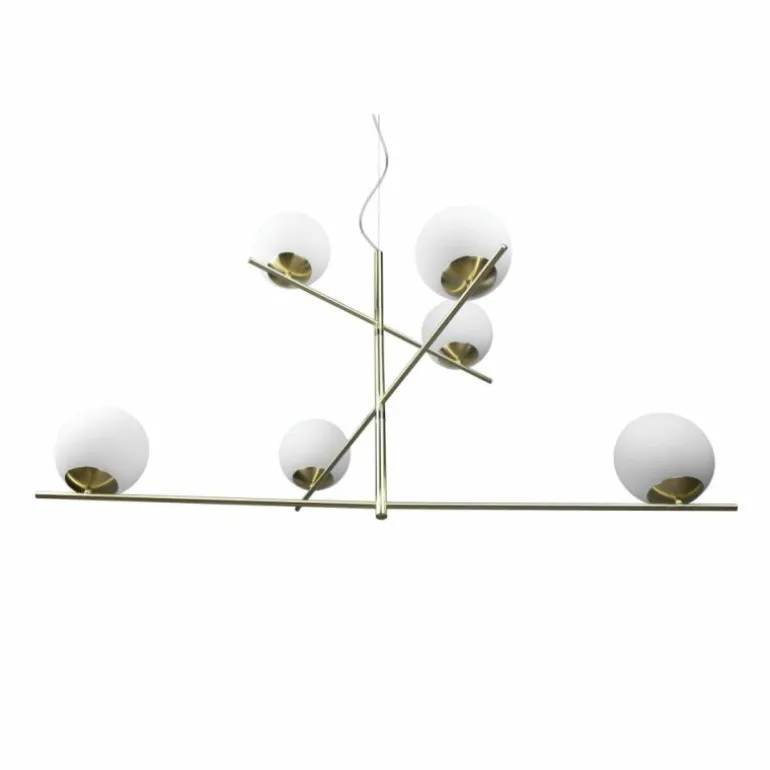 Suspension Trio Pure Laiton, 6 lumières