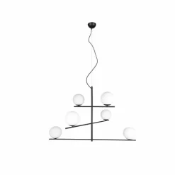 Suspension Trio Pure Noir, 6 lumières