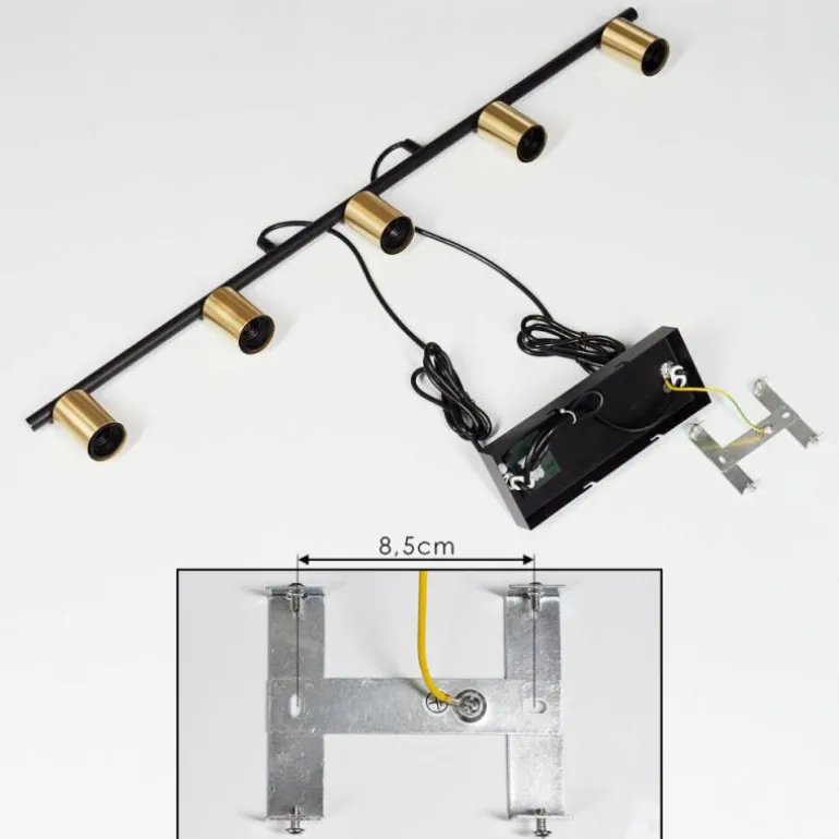 Suspension Tulla Laiton, Noir, 5 lumières