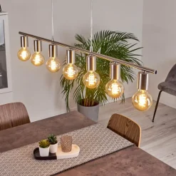 Suspension Tulla Nickel mat, 7 lumières