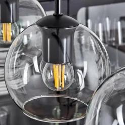 Suspension Verre 15 cm Koyoto Clair, 5 lumières