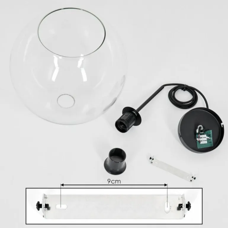 Suspension Verre 25 cm Koyoto Clair, 1 lumière