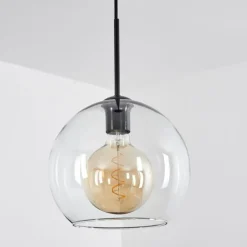 Suspension Verre 25 cm Koyoto Clair, 1 lumière