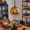 Suspension Verre 30 cm Koyoto Or, Clair, 1 lumière