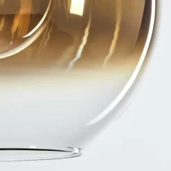 Suspension Verre 30 cm Koyoto Or, Clair, 1 lumière