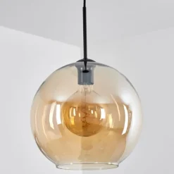 Suspension Verre 30 cm Koyoto Ambre, 1 lumière