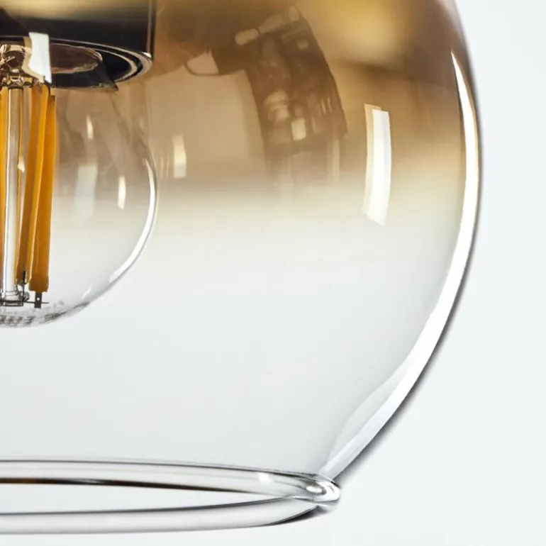 Suspension Verre 15 cm Koyoto Or, Clair, 1 lumière