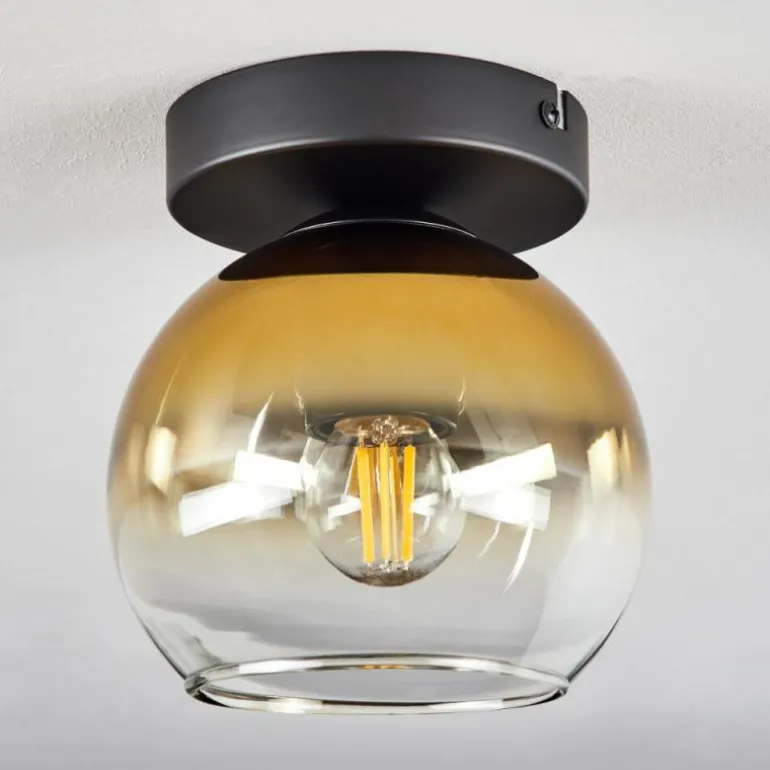 Suspension Verre 15 cm Koyoto Or, Clair, 1 lumière