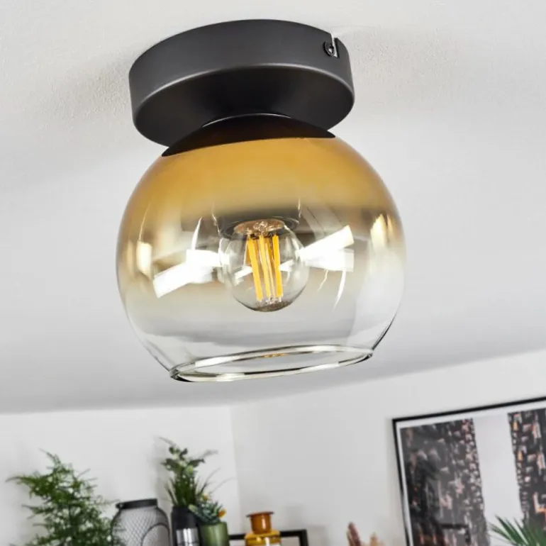 Suspension Verre 15 cm Koyoto Or, Clair, 1 lumière