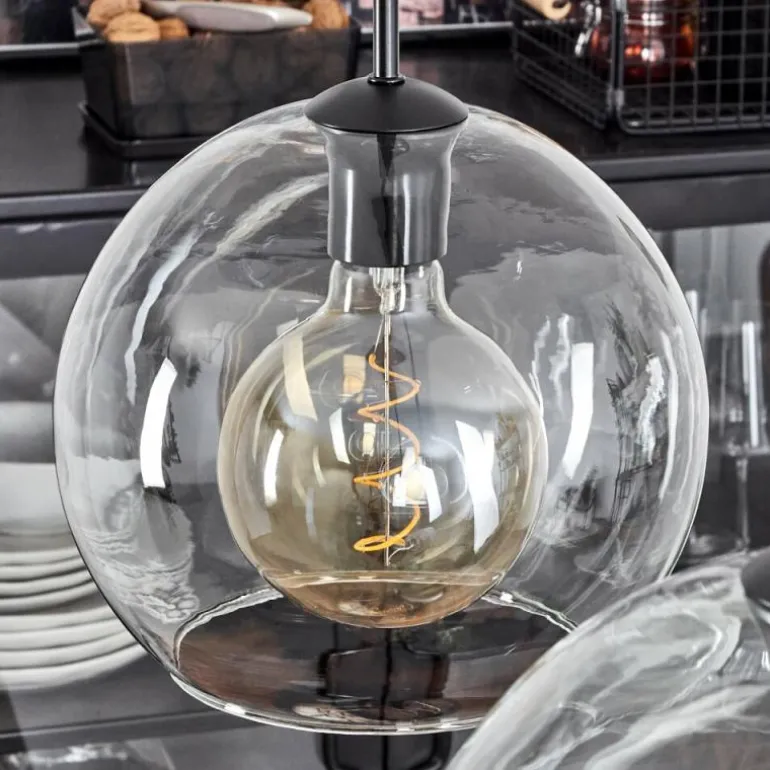 Suspension Verre 25 cm Koyoto Clair, 2 lumières
