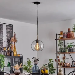 Suspension Verre 25 cm Koyoto Vieux laiton, 1 lumière