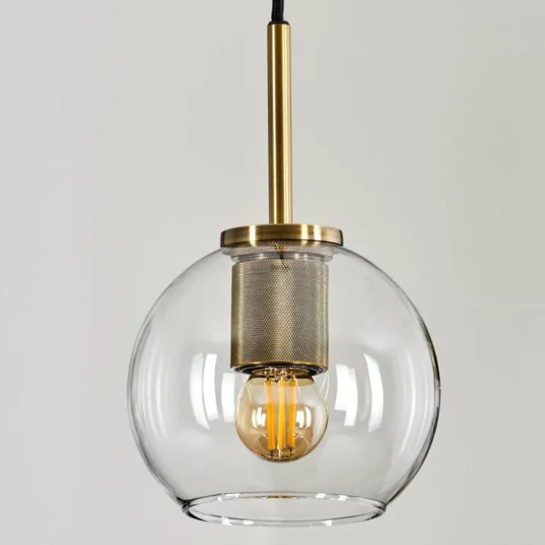 Suspension Verre 15 cm Koyoto Vieux laiton, 1 lumière