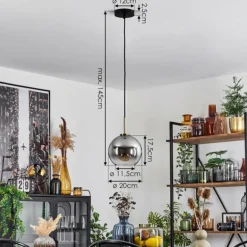 Suspension Verre 20 cm Koyoto Vieux laiton, 1 lumière