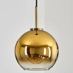 Suspension Verre 20 cm Koyoto Vieux laiton, 1 lumière