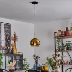 Suspension Verre 20 cm Koyoto Vieux laiton, 1 lumière