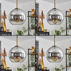 Suspension Verre 20 cm Koyoto Vieux laiton, 1 lumière