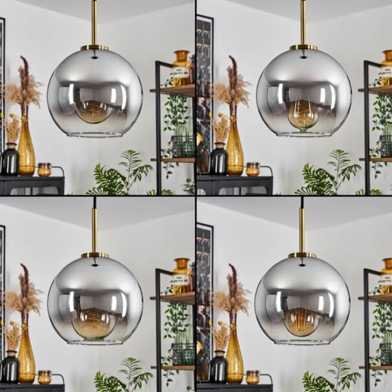 Suspension Verre 20 cm Koyoto Vieux laiton, 1 lumière