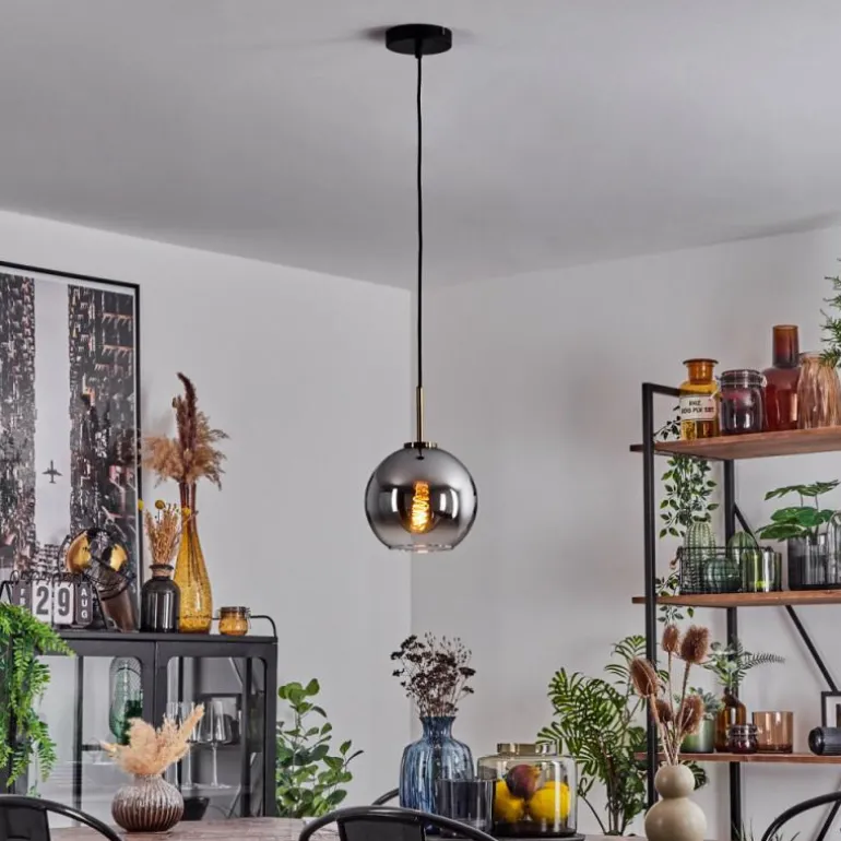 Suspension Verre 20 cm Koyoto Vieux laiton, 1 lumière
