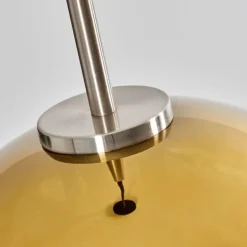 Suspension Verre 25 cm Koyoto Noir, Argenté, 1 lumière