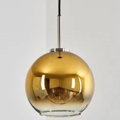 Suspension Verre 20 cm Koyoto Noir, Argenté, 1 lumière