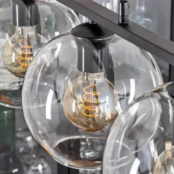 Suspension Verre 20 cm Koyoto Clair, 5 lumières