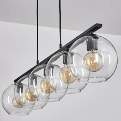 Suspension Verre 20 cm Koyoto Clair, 5 lumières