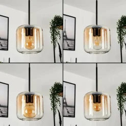 Suspension Verre 15 cm Lauden Ambre, Clair, 1 lumière