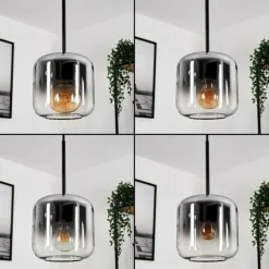 Suspension Verre 15 cm Lauden Clair, Fumé, 1 lumière